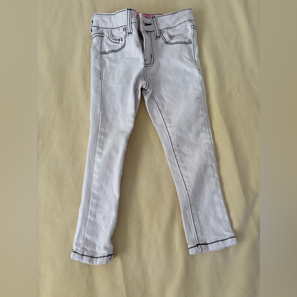 Cutie Patootie/Pink Latte bundle of Trendy Kids' Denim Jeans Navy and White Sz 4 - Picture 9 of 10